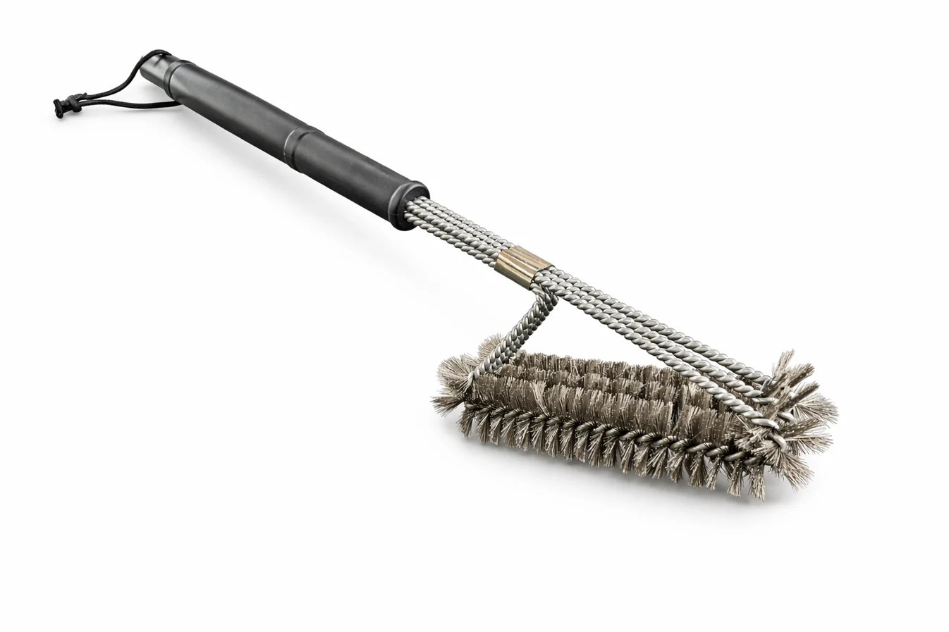 Grillbürste Edelstahl 44 cm | 3-reihige Grillrost Bürste für Gasgrill & Holzkohlegrill